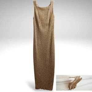 Nu Mode Beige Gold Dress